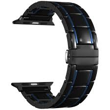 Керамический ремешок для Apple Watch 38/40/41 mm LYAMBDA LIBERTAS DS-APG-06-40-BD Black/Dark Blue