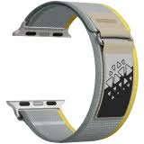 Нейлоновый ремешок для Apple Watch 42/44/45/49 mm Lyambda Premium Meleph DSN-26-44-15 Gray/Yellow