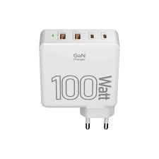 Сетевое зарядное устройство Lyambda 100Вт GaN c 4-мя выходами (2xUSB-C PD100W + 2xUSB-A QC 30W) SLT-100